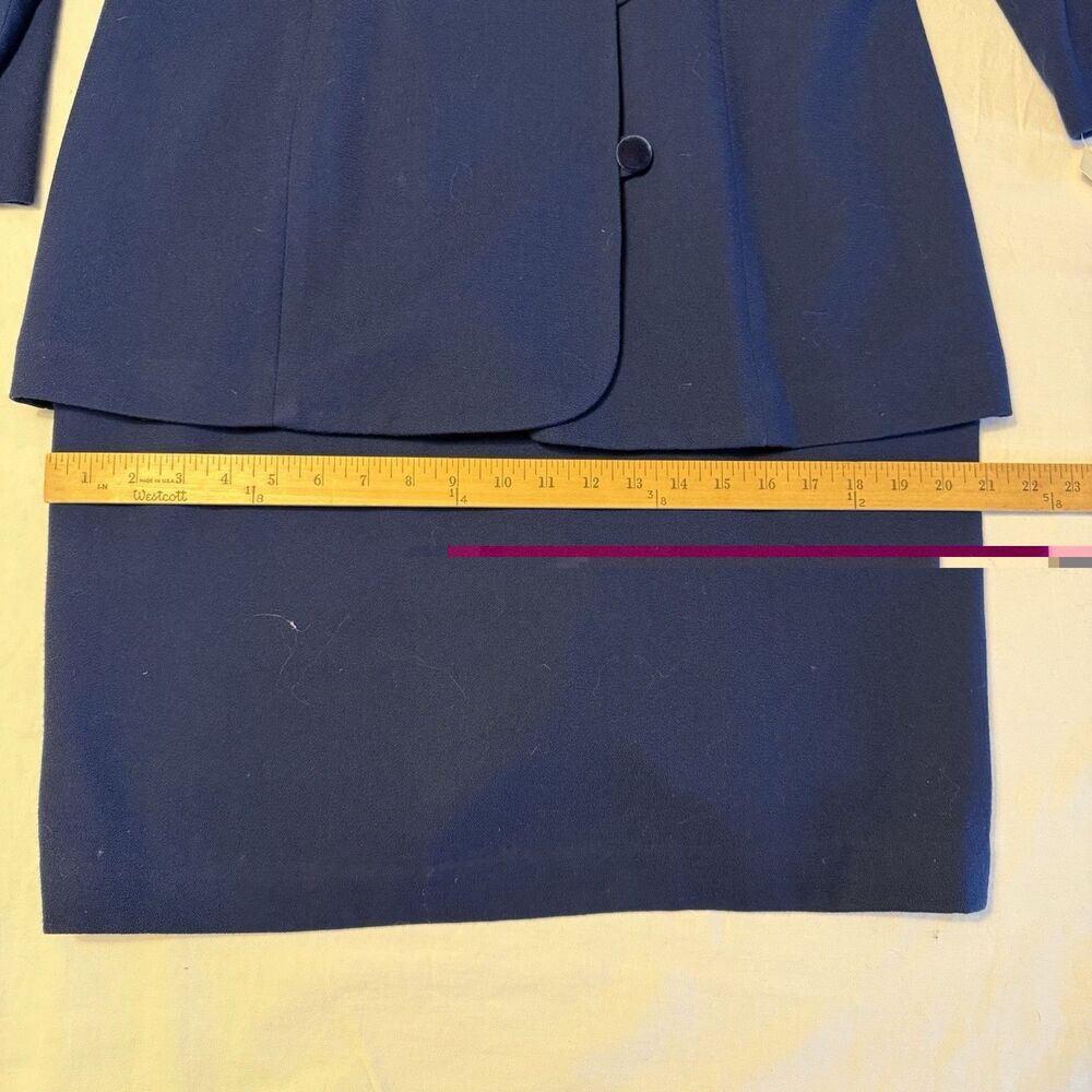NWT Vintage 90s Talbots Navy Wool Dress With Velvet Collar & Buttons Size 14 - Picture 8 of 16
